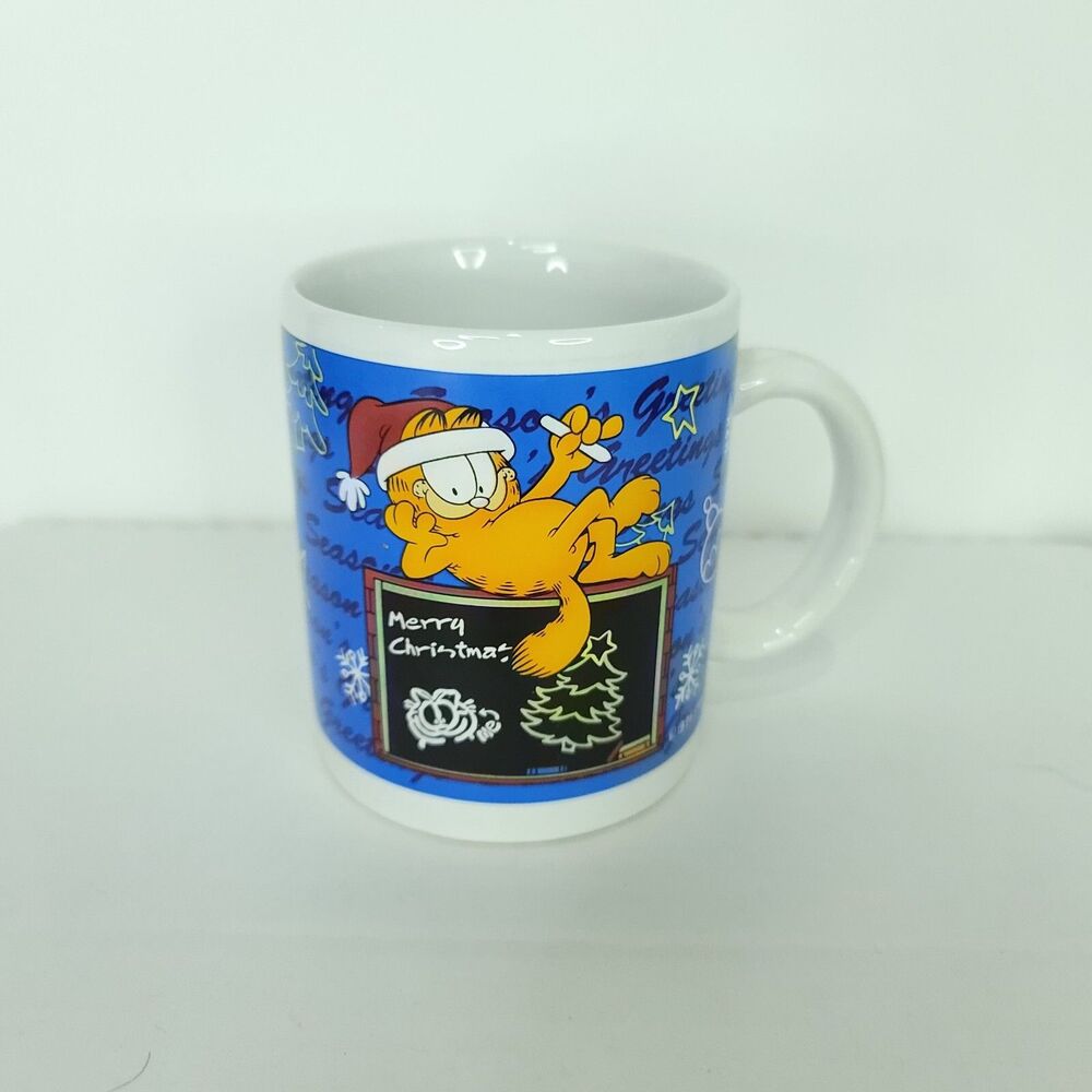 Porcelain Christmas 1996 Garfield Paws Coffee Mug Tea Cup Season's Greetings